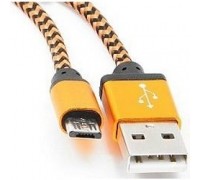 Gembird Кабель USB 2.0 Cablexpert CC-mUSB2oe1m, AM/microBM 5P, 1м, нейлоновая оплетка, алюминиевые разъемы, оранжевый, пакет