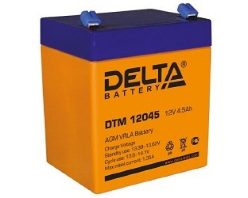 Delta DTM 12045 (4,5Ач, 12В) свинцово- кислотный аккумулятор
