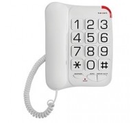 TEXET TX-201 белый проводной, повторный набор номера, кнопка выключения микрофона, регулятор громкости звонка, белый