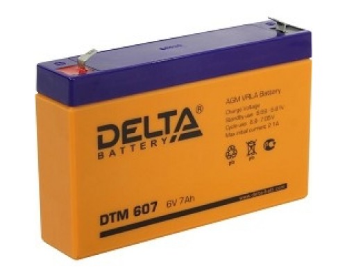 Delta DTM 607 (7 Ач, 6В) свинцово- кислотный аккумулятор