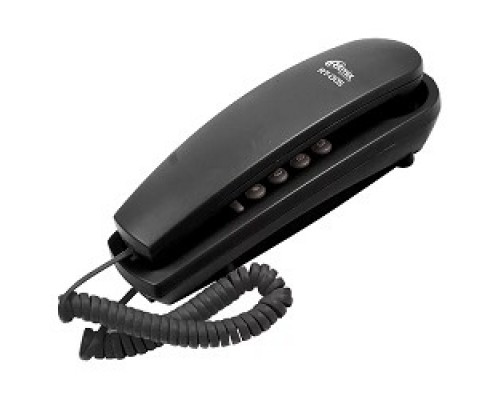 RITMIX RT-005 black проводной телефон, повторный набор номера, настенная установка, кнопка выключения микрофона, регулятор громкости звонка