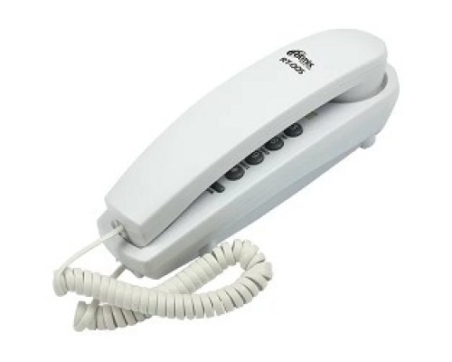 RITMIX RT-005 white проводной телефон, повторный набор номера, настенная установка, кнопка выключения микрофона, регулятор громкости звонка