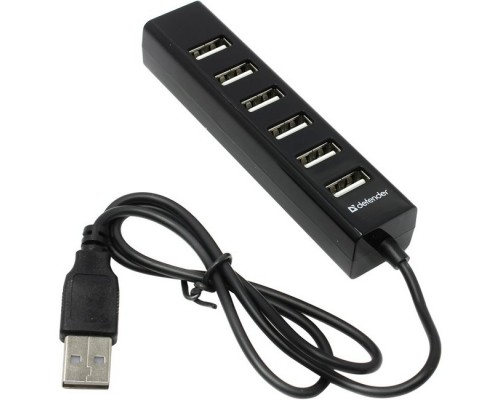DEFENDER Универсальный USB разветвитель Quadro Swift USB2.0, 7 портов (83203)