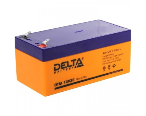 Delta DTM 12032 (3.2 Ач, 12В) свинцово- кислотный аккумулятор