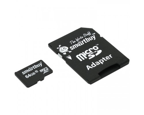 Micro SecureDigital 64Gb Smart buy SB64GBSDCL10-01 Micro SDHC Class 10, UHS-1, SD adapter