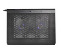 BURO Подставка для ноутбука 17398x300x29mm 2xUSB 2x 140mmFAN 926г металлическая сетка/пластик черный (BU-LCP170-B214)