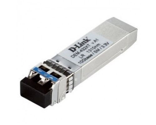 D-Link 432XT/B1A PROJ Трансивер SFP+ с 1 портом 10GBase-LR для одномодового оптического кабеля (до 10 км, разъем Duplex LC)
