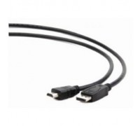 Cablexpert Кабель DisplayPort-&gt;HDMI, 5м, 20M/19M, черный, экран, пакет (CC-DP-HDMI-5M)