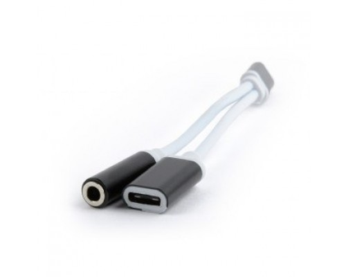 Cablexpert Переходник USB Type-C/Jack3.5 F+ Type-C F, черный, блистер (CCA-UC3.5F-02)