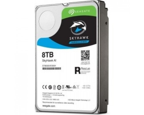 8TB Seagate SkyHawk (ST8000VE0004) SATA 6 Гбит/с, 7200 rpm, 256 mb buffer, для видеонаблюдения c искусственным интеллектом