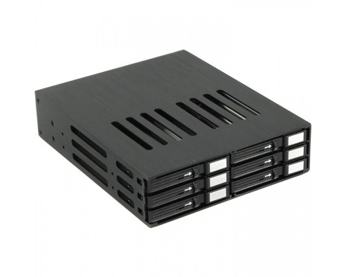 Procase L2-106-SATA3-BK Корзина L2-106SATA3 6 SATA3/SAS, черный, с замком, hotswap mobie rack module for 2,5 slim HDD(1x5,25) 2xFAN 40x15mm
