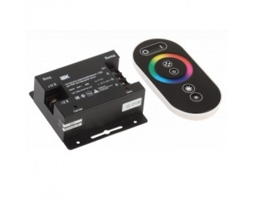 Iek LSC1-RGB-216-RF-20-12-B Контроллер с ПДУ радио (черный) RGB 3 канала 12В, 6А, 216Вт IEK