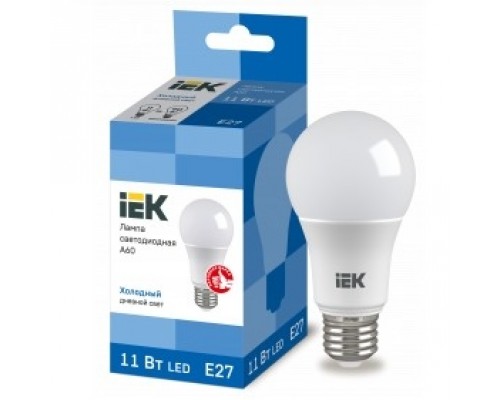 Iek LLE-A60-11-230-65-E27 Лампа светодиодная ECO A60 шар 11Вт 230В 6500К E27 IEK