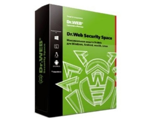 BHW-B-12M-2-A3(A2) Dr. Web Security Space, картонная упаковка, на 12 месяцев, на 2 ПК 350931