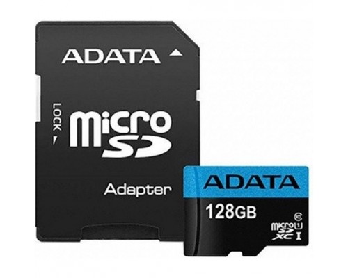 Micro SecureDigital 128Gb A-DATA AUSDX128GUICL10A1-RA1 MicroSDXC Class 10 UHS-I, SD adapter