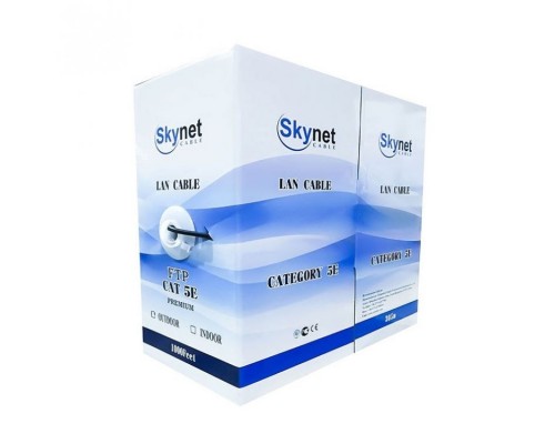 SkyNet FTP indoor, медный, FLUKE TEST, кат.5e, 2x2x0,46, однож., 305 м, box, серый CSL-FTP-2-CU