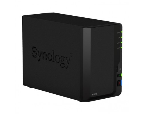 Synology DS218 Сетевое хранилище QC1,4GhzCPU/2GB DDR4/RAID0,1/up to 2hot plug HDDs SATA(3,5)/2xUSB3.0,1xUSB2.0/1GigEth/iSCSI/2xIPcam(up to 20)/1xPS