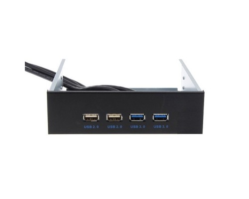 Exegate EX269460RUS Фронтальная панель U5H-614, 5.25, 2х USB + 2х USB 3.0, черная