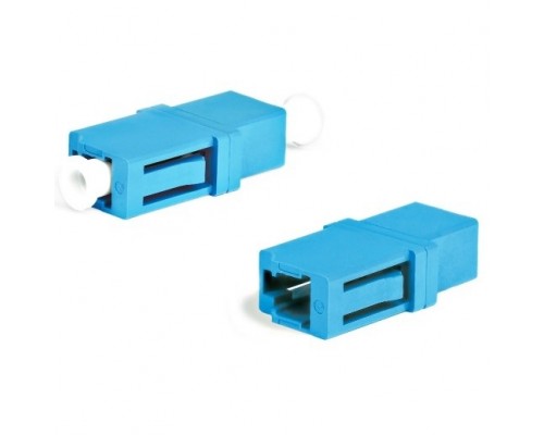 Hyperline FA-P00Z-LC/­LC-N/­WH-BL Оптический проходной адаптер LC-LC, SM, simplex, корпус пластиковый, синий, белые колпачки
