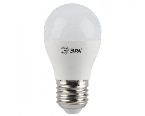 ЭРА Б0028486 Лампочка светодиодная STD LED P45-5W-827-E27 E27 / Е27 5Вт шар теплый белый свет