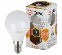 ЭРА Б0020548 Лампочка светодиодная STD LED P45-7W-827-E14 E14 / Е14 7Вт шар теплый белый свет