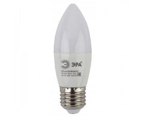 ЭРА Б0027972 Лампочка светодиодная STD LED B35-9W-840-E27 E27 / Е27 9Вт свеча нейтральный белый свет