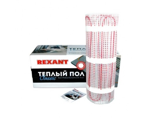 Rexant 51-0526-2 Тёплый пол (нагревательный мат) Classic RNX-14,0-2100 (площадь 14,0 м2 (0,5 х 28,0 м)), 2100 Вт, двухжильный с экраном