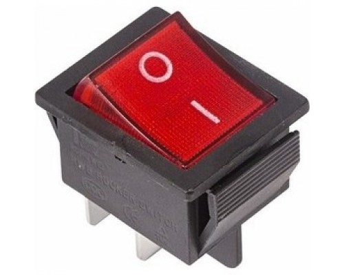 Rexant 36-2330 Выключатель клавишный 250V 16А (4с) ON-OFF красный с подсветкой