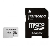 Micro SecureDigital 32Gb Transcend TS32GUSD300S-A MicroSDHC Class 10 UHS-I, SD adapter