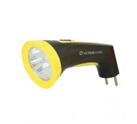 Ultraflash LED3804M (фонарь аккум 220В, черный/желтый, 4 LED, SLA, пластик, коробка)