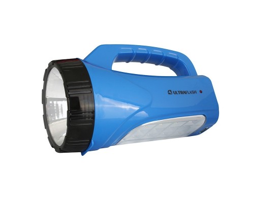 Ultraflash LED3818SM (фонарь аккум. 220В, синий, 3W LED+12SMD LED, 2 реж., SLA, пласт, коробка)