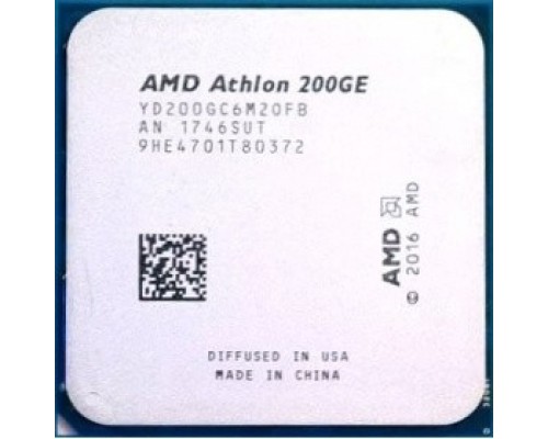CPU AMD Athlon 200GE OEM (YD200GC6M2OFB) 3.2 GHz/2core/1+4Mb/SVGA RADEON Vega 3/35W/Socket AM4