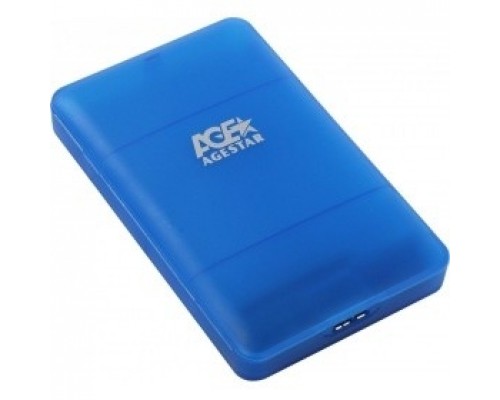 AgeStar 3UBCP3 (BLUE) USB 3.0 Внешний корпус 2.5 SATAIII HDD/SSD USB 3.0, пластик, синий, безвинтовая конструкция