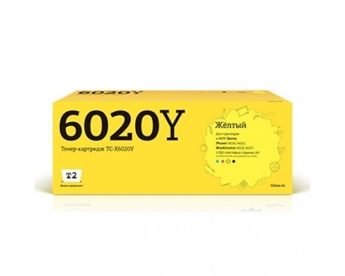 T2 106R02762 Картридж (TC-X6020Y) для Xerox Phaser 6020/6022/WorkCentre 6025/6027 (1000k) Yellow