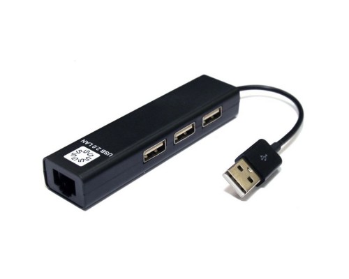 5bites UA2-45-06BK Кабель-адаптер USB2.0 / 3*USB2.0 / RJ45 100MB / BLACK