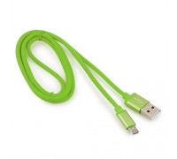 Cablexpert Кабель USB 2.0 CC-S-mUSB01Gn-1M, AM/microB, серия Silver, длина 1м, зеленый, блистер