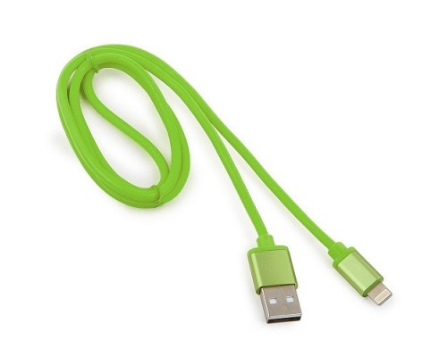 Cablexpert Кабель для Apple CC-S-APUSB01Gn-1M, AM/Lightning, серия Silver, длина 1м, зеленый, блистер