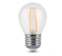 GAUSS 105802205 Светодиодная лампа LED Filament Шар E27 5W 450lm 4100K 1/10/50