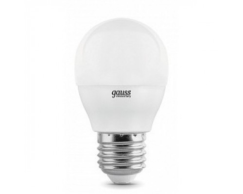 GAUSS 53226 Светодиодная лампа LED Elementary Шар 6W E27 450lm 4100K 1/10/100 0