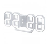 Perfeo LED часы-будильник LUMINOUS, белый корпус / белая подсветка (PF-663)