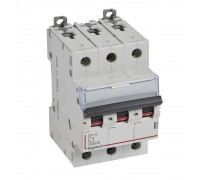 Legrand 407292 Автоматический выключатель DX3-E 6000 - 6 кА - тип характеристики C - 3П - 230/400 В~ - 20 А - 3 модуля