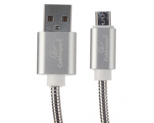 Cablexpert Кабель USB 2.0 CC-G-mUSB02S-1M AM/microB, серия Gold, длина 1м, серебро, блистер