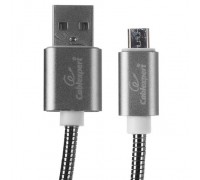 Cablexpert Кабель USB 2.0 CC-G-mUSB02Gy-1M AM/microB, серия Gold, длина 1м, титан, блистер
