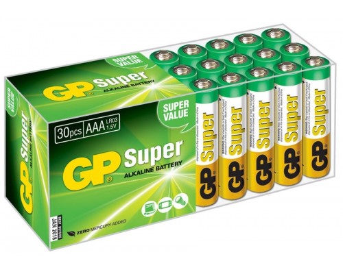 GP Super Alkaline 24A LR03 AAA (30 шт. в уп-ке) 10502