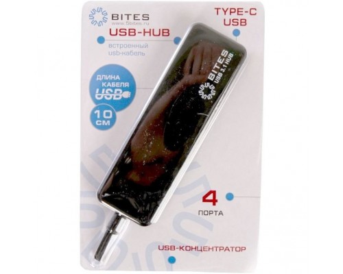 5bites HB34C-311BK Концентратор 4*USB3.0 / TYPE-C PLUG / BLACK