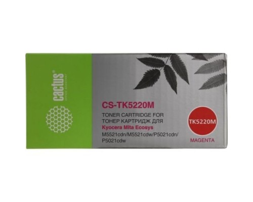 CACTUS TK-5220M Тонер-картридж для Kyocera Ecosys M5521cdn/M5521cdw/P5021cdn/P5021cdw, пурпурный, 1200 стр.