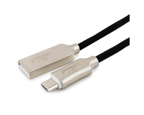 Cablexpert Кабель USB 2.0 CC-P-mUSB02Bk-0.5M AM/microB, серия Platinum, длина 0.5м, черный, блистер