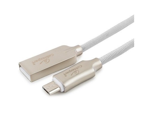 Cablexpert Кабель USB 2.0 CC-P-mUSB02W-1.8M AM/microB, серия Platinum, длина 1.8м, белый, блистер