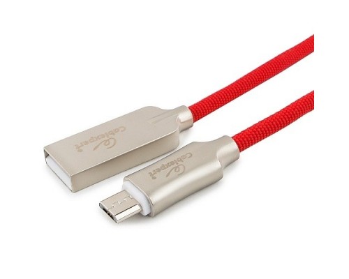 Cablexpert Кабель USB 2.0 CC-P-mUSB02R-1M AM/microB, серия Platinum, длина 1м, красный, блистер