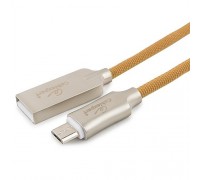 Cablexpert Кабель USB 2.0 CC-P-mUSB02Gd-1M AM/microB, серия Platinum, длина 1м, золотой, блистер
